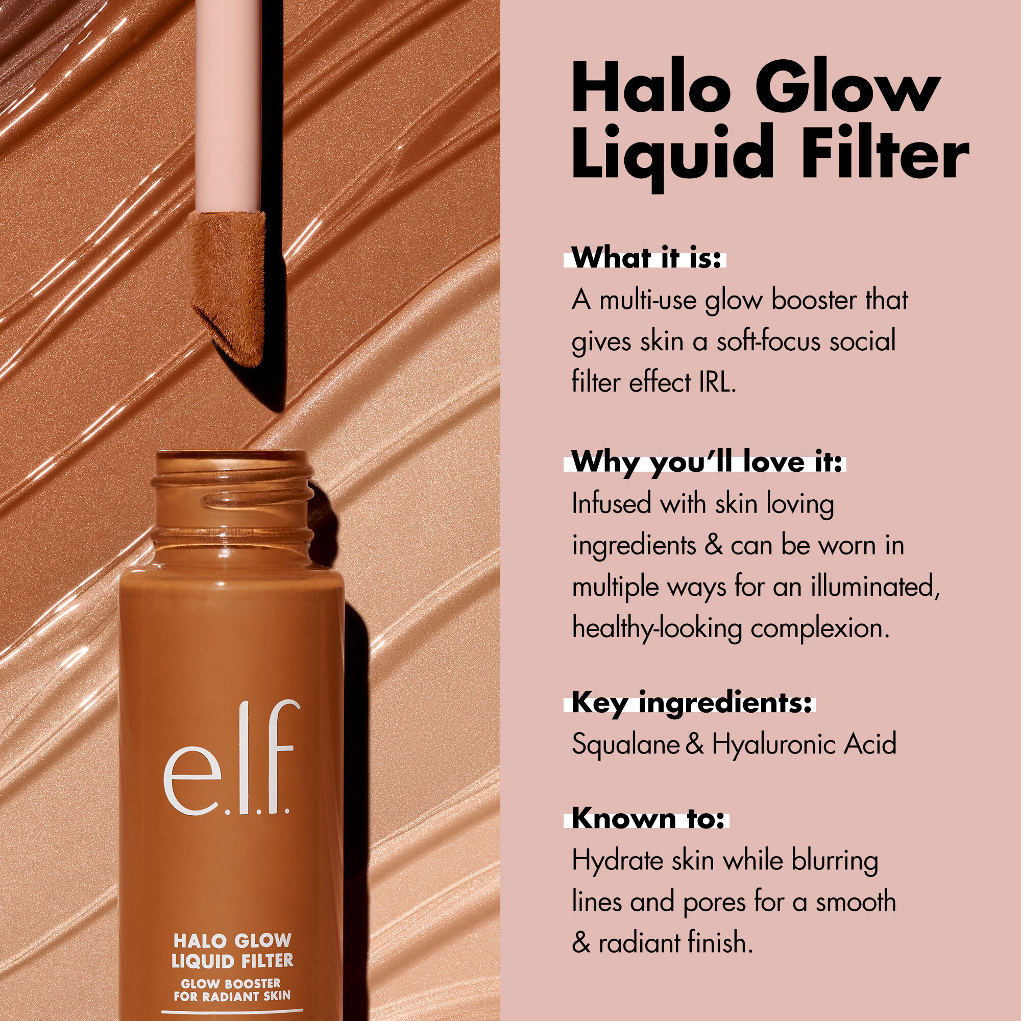 Halo Glow Liquid Filter Complexion Booster | e.l.f. Cosmetics