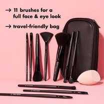 11 Piece Makeup Brush Set For Full Face and Eye Look