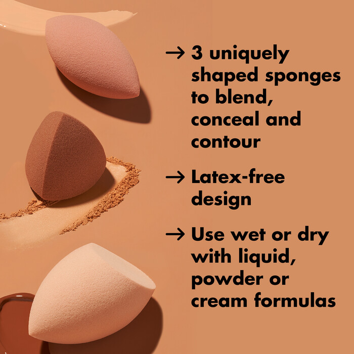 Makeup Sponge Set Used To Blend, Conceal and Contour